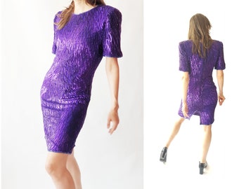 Vintage Hollywood dress, sequin cocktail dress, 50s Rockabilly, Great Gatsby party dress