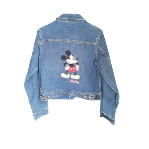 Vintage Disney Jeans Jacke - Micky Maus Jeans Top S/XS