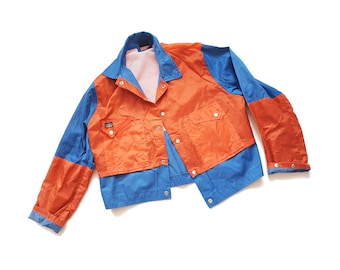 Vintage 80s Workwear Jacket - Blue Orange Chore Coat