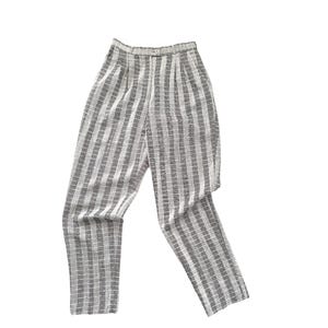 Vintage 80s Grey Plaid Trousers Women - Preppy Pants, XS - XXS