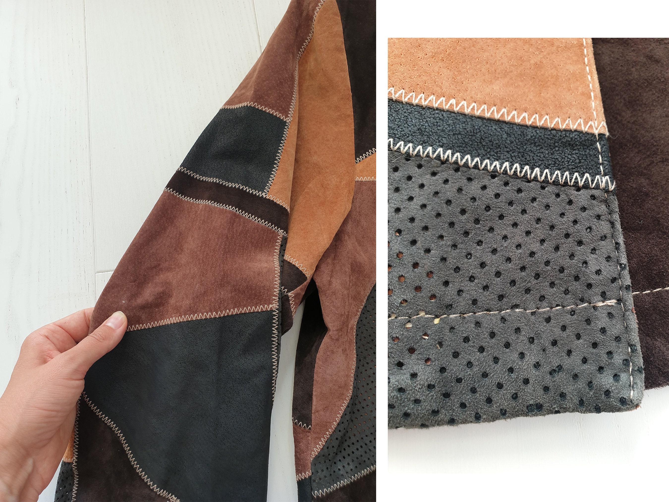 1980s Dino'z Suede Jacket Women, Vintage Leather Coat, 80s Clothing, Patchwork Leather Jacket, Western Coat, Size L Large - Etsy 1980s Dino'z Suede Jacket Women, Vintage Leather Coat, 80s Clothing, Patchwork Leather Jacket, Western Coat, Size L Large - Etsy