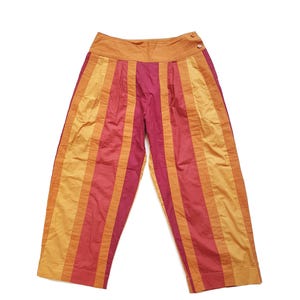 Pantalon large à rayures vintage - Pantalon bohème en coton rétro des années 70