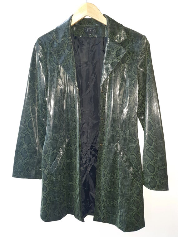 Vintage SNAKE Print Coat, Y2K Clothing, Grunge, Clubbing, Rave, 90s Jacket,  Shiny Women's Jacket - Etsy