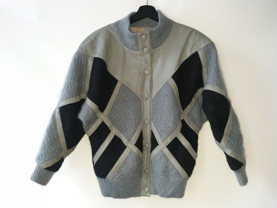 Vintage Art Deco jacket, Patchwork leather and wo… - image 4
