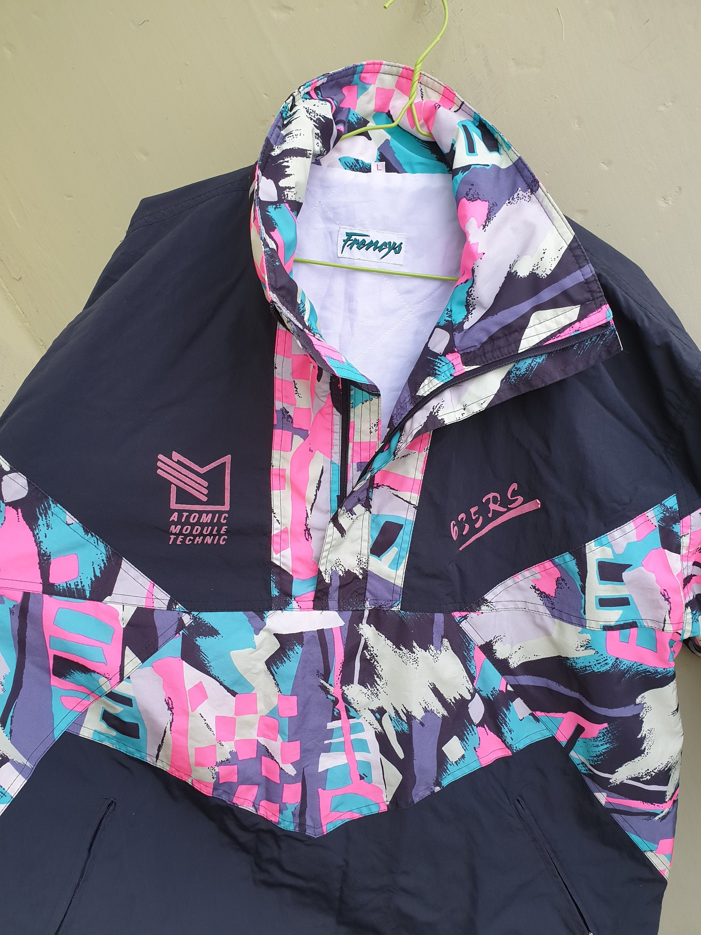 Image of S Outdoor Jacket, Women's Vintage Windbreaker, 's Sports Sporty S Sportswear Track Suit Colourful, Black, Pink, Size M L