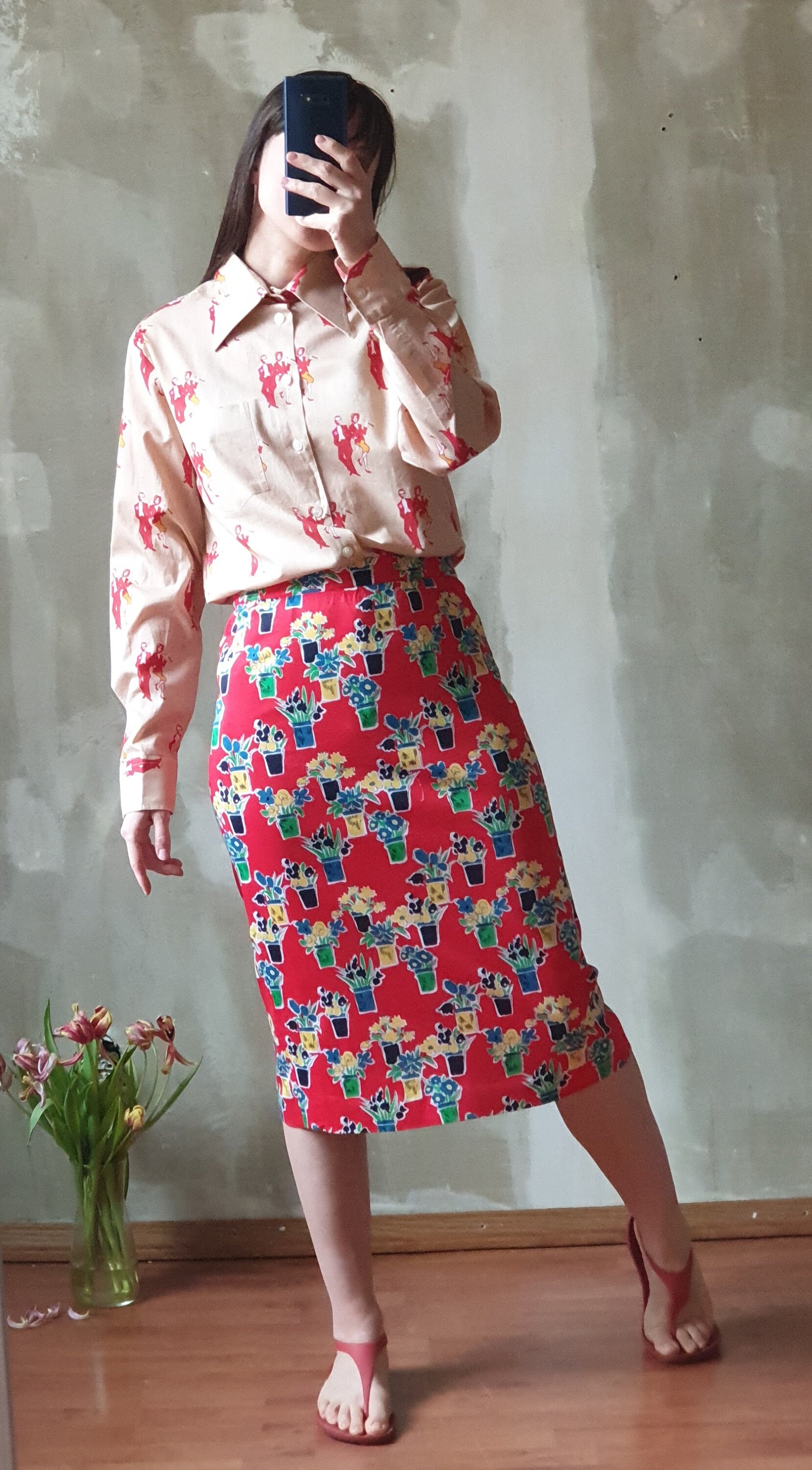 Vintage Men's Mod Novelty Print Button Down Shirt From Etsy