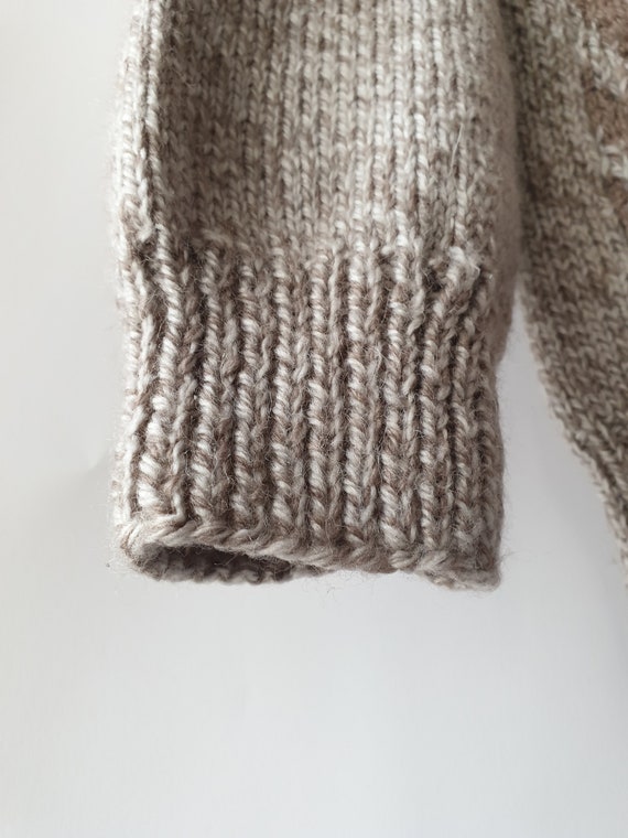 Vintage unisex knit sweater, knitted boho geometr… - image 7