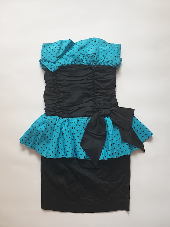 1980s polka dot dress, Vintage prom dress Made in… - image 2
