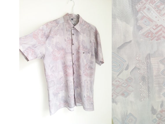 Vintage Angelo Litrico men's abstract print shirt… - image 1