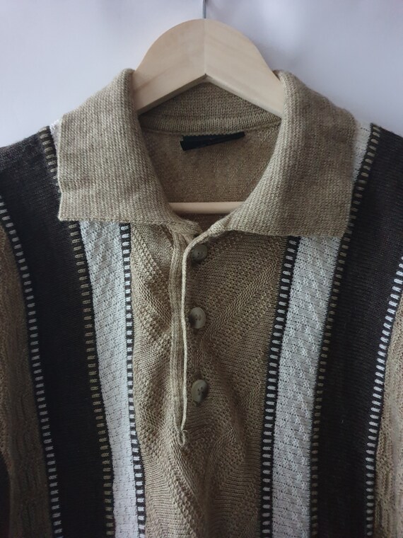 Buy Vintage Mohair Knit Sweater, 60s Grandad Style Striped Henley 