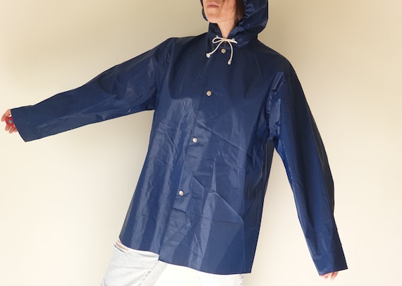 1970s - 1980s vintage raincoat, hooded PVC rain j… - image 4