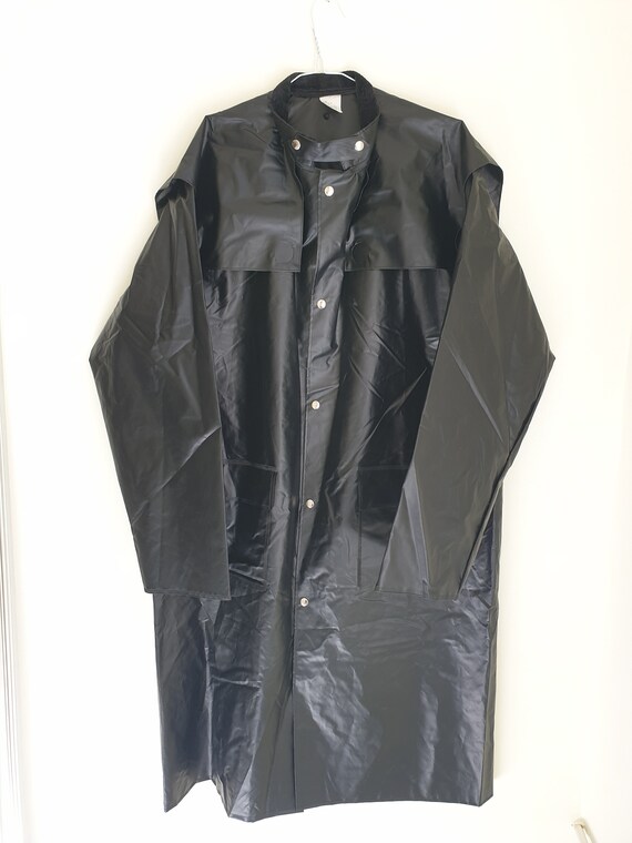 1980s 1990s Men s PVC Raincoat Drover Fisherman Country Side Punk Rock Corduroy Collar Vintage Rain Jacket Made in Belgium Etsy UK