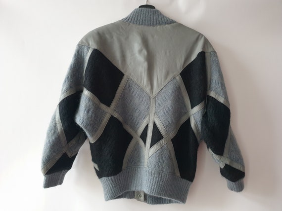 Vintage Art Deco jacket, Patchwork leather and wo… - image 5