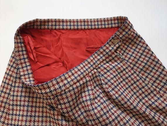 1960s plaid midi skirt, Vintage 60s 70s brown wom… - image 9