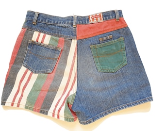 1990er Damen Denim Shorts, Vintage, 80er, 90er, Y2K, Retro, Multicolor, Streetwear, lässige Jeansshorts, Sommer, Booty Shorts Größe S small