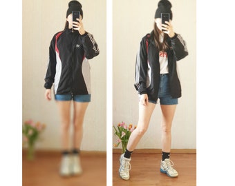 ジャケット・アウター 80s adidas trefoil varsity jacket y2k 70-80s Vintage adidas Trefoil Button Knit Jacke