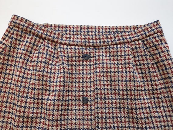 1960s plaid midi skirt, Vintage 60s 70s brown wom… - image 7