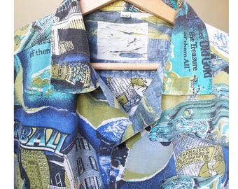 MV237 Vintage 1950's Cotton Bowling Shirt by Hale-niu Honolulu