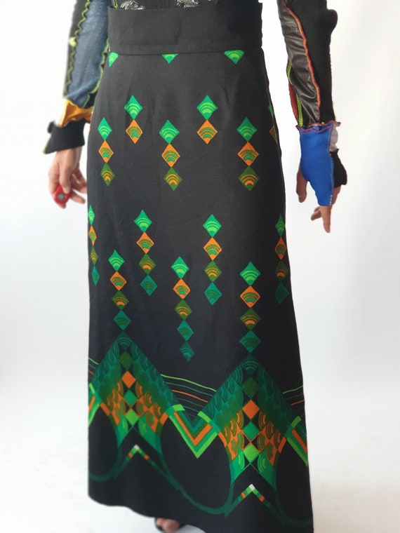 Vintage Geometric Print Pencil Skirt - M main image 1