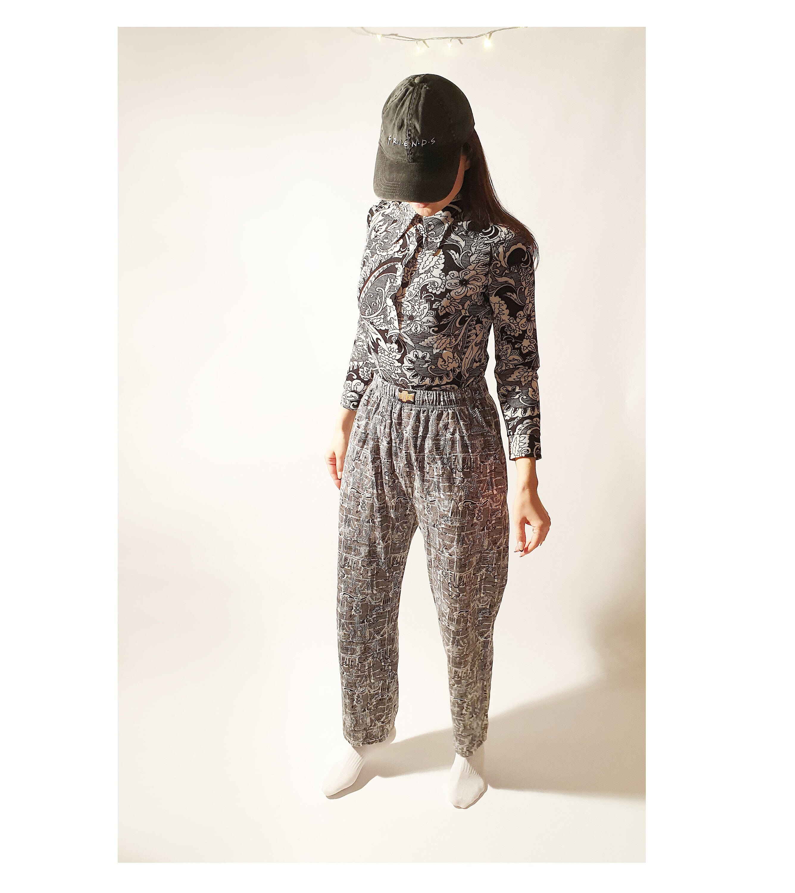 Image of Power Sweat Pants Vintage 80S 90S Gray Grey Jersey Track Trousers With Pockets Size M L Retro Clothing Women Men Unisex