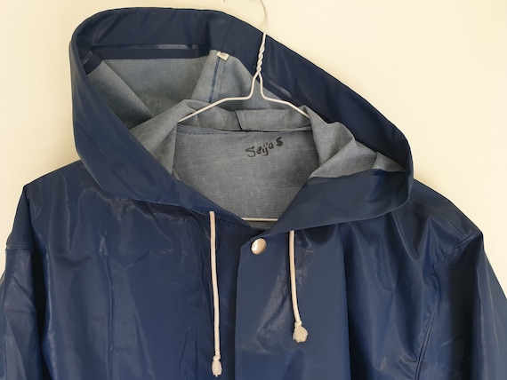 1970s - 1980s vintage raincoat, hooded PVC rain j… - image 8