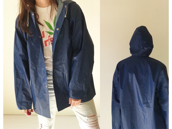 1970s - 1980s vintage raincoat, hooded PVC rain j… - image 9