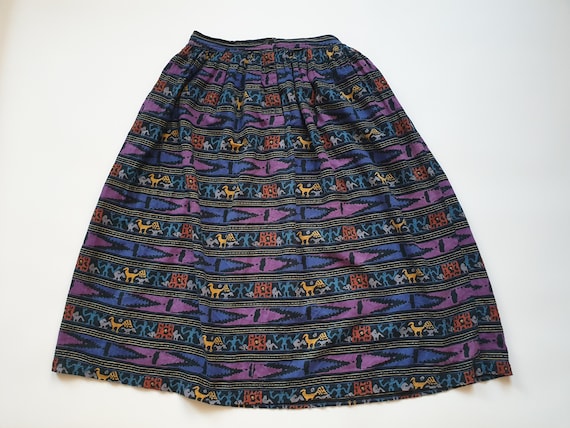 Vintage 1990s aztec print skirt 80s 90s retro tri… - image 7