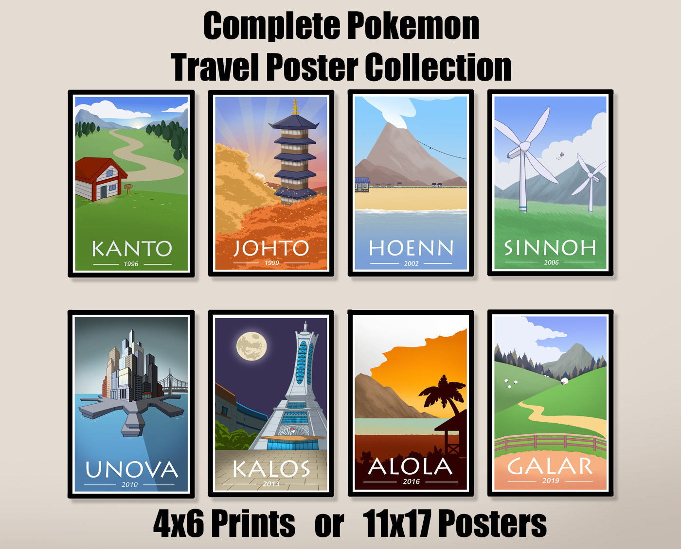  Pokémon Poster Hoenn Region (#252-386) (24x36): Posters &  Prints