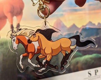 Spirit Stallion of the Cimarron Spirit and Rain Doublesided Keychain