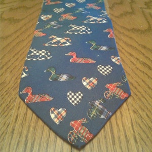 Vintage STRUCTURE PATCHWORK NECKTIE Horses Ducks Hearts And Rabbits Quilt Like Tie,Father&#39;s day Gifts For Dad,Men&#39;s Clothing Accessories