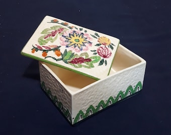 Vintage cerámica BAKER'S BUTTER Box Dish With CHLORIS Pattern Porcelain, English Porcelain Butter Box Container,Vintage Floral Kitchen Decor