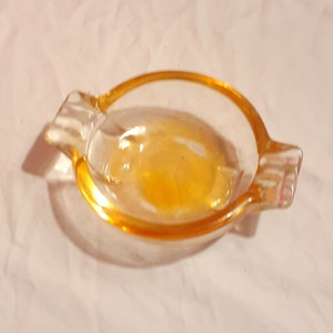 Vintage Mid Century Art Deco Small Round Gold Orange AMBER GLASS ASHTRAY,Vintage Gold Glass Ashtray,Small Round Ashtray, Vintage Tobacciana