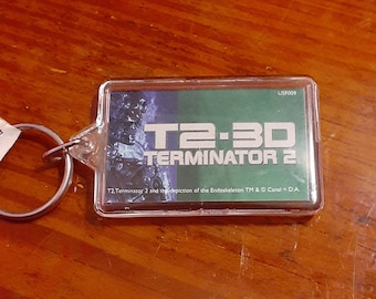 Vintage Universal Studios Florida TERMINATOR 2 3D COLLECTABLE Souvenir KEYCHAIN,Movie Memorabilia,Souvenir Keychain,Terminator Keychain