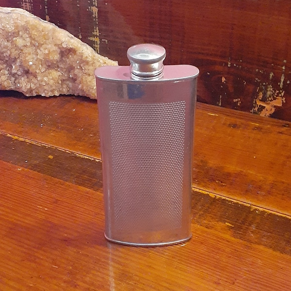 Jahrgang ROYAL SELANGOR Zinn 75mL FLASK, solide englische Zinn Alkohol Container, Vintage Flaschen, Vintage Barware, Vintage Alkohol Flasche