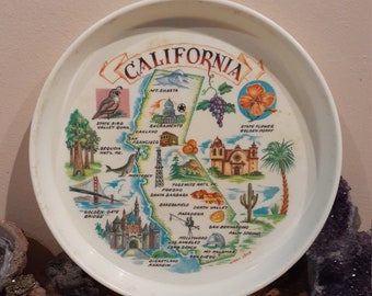 Bandeja de bebida irrompible BANDEJA DE BEBIDAS CALIFORNIA MAP, Bandeja de bebida de California Plato de servicio