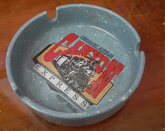 Rare Vintage Six Flags FIESTA TEXAS Crackaxle Canyon Collectable Souvenir ASHTRAY,Theme Park Souvenir, vintage Location Ashtray, Tobacciana