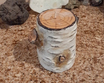 Vintage real Look Life Like Wax BIRCH TREE CANDLE, vintage Halloween Fall Decorations, Asian Decorations, Wax Art, Power Outage Suppliies Light,