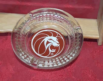 ヴィンテージ MGM グランド カジノ ライオン ロゴ クリアガラス 灰皿