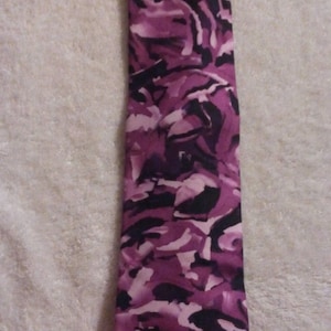 Vintage Fred Dora PURPLE And Pink CAMO NECKTIE For Seve Land,Father's Day Gifts For Dad Grandpa, Military Breast Cancer Awareness Necktie