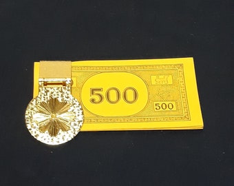 CLIP DE DINERO SUNBURST con bisagras chapadas en oro, accesorios para hombres, titular de dinero, clip de billete de dólar, regalos de novios, regalos para hombres, diseño de ráfaga de sol