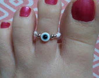 Gorgeous Evil Eye Bead Stretch Toe Ring Summer Beach Holidays