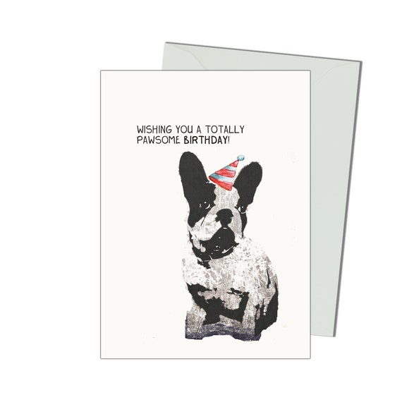 I Love Dogs Happy Birthday Boston Terrier Birthday Card Punny Birthday Card Boston Terrier Hope You Have A Pawsome Birthday