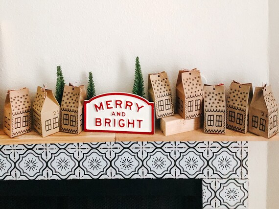 Advent Calendar Christmas Gingerbread House Town DIY Kit Make Your Own  Holiday Village Mini House craft Family Ornament - Etsy