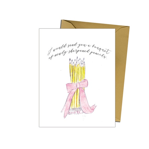 Bouquet Of Sharpened Pencils Youve Got Mail Valentines Etsy
