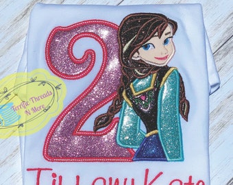 Frozen Anna Girls Birthday Shirt, Frozen Birthday Shirt, Anna 2nd Birthday Shirt, Frozen Inspired Shirt, Frozen Applique Shirt, Anna Shirt