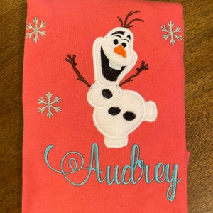 Embroidered personalized Frozen Olaf Shirt