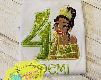 Tiana Princess of the Frog Girls Birthday Shirt, Princess Tiana Birthday Shirt, Girl Birthday Shirt, Princess and the Frog Shirt