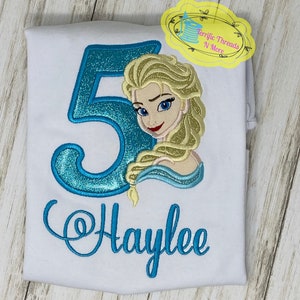 Frozen Elsa Ice Queen Girls Birthday Shirt, Frozen Birthday Shirt, Elsa Birthday shirt, Frozen Inspired Shirt, Frozen Applique Shirt