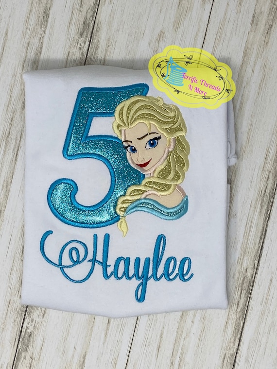 Frozen Elsa Ice Queen Girls Birthday Shirt, Frozen Birthday Shirt, Elsa Birthday shirt, Frozen Inspired Shirt, Frozen Applique Shirt