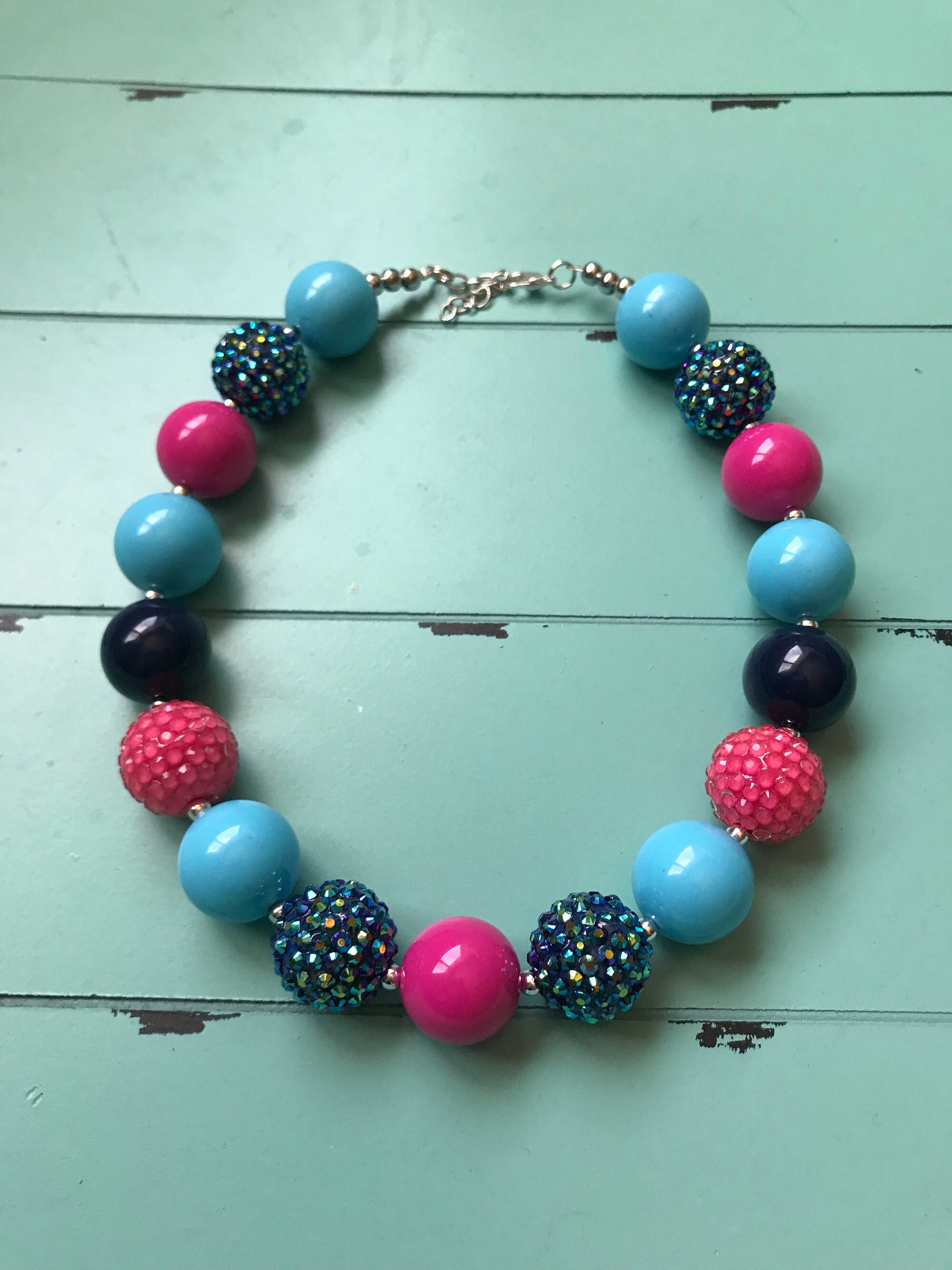 Bubblegum bead necklace chunky necklace photo prop necklace | Etsy
